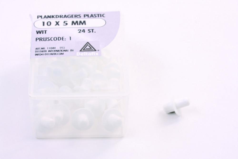 Plankdragers Plastic 10x5mm Wit 24st