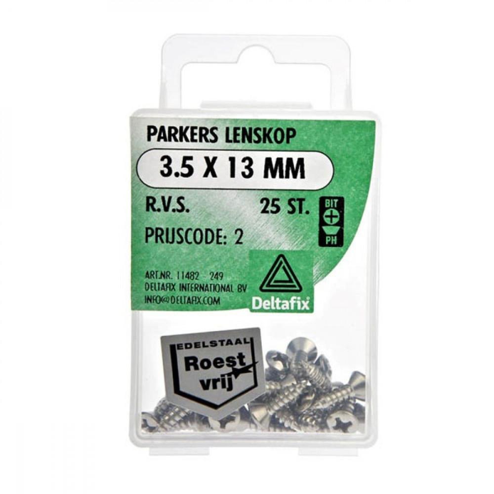 Parkers Lenskop RVS 3.5x13mm 25st